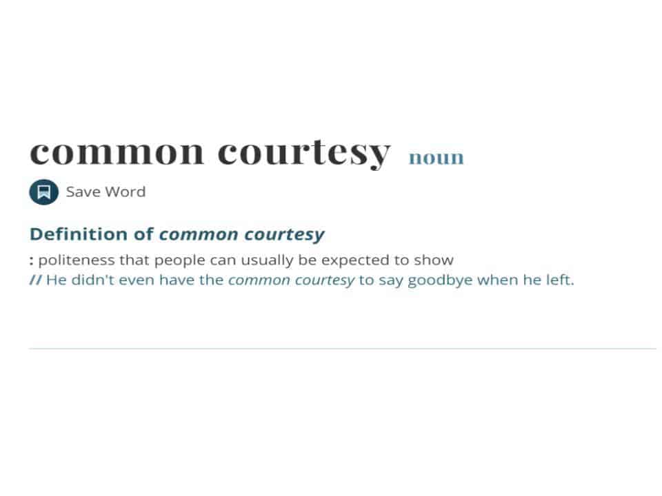 common courtesy перевод