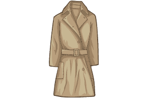 A vector of a camel colored trench coat 