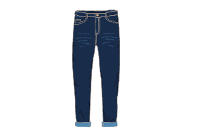 A vector of dark denim jeans