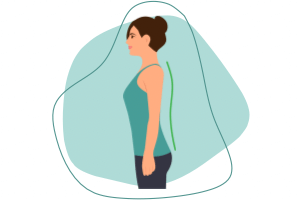 A graphic of a woman having good posture