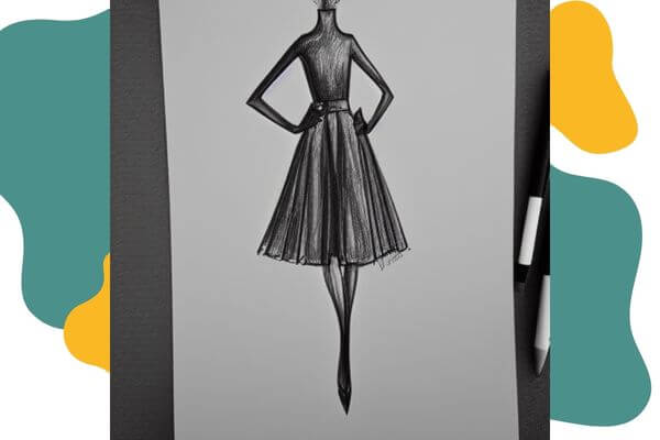 Classy dress sketching.