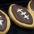 Football cookies with chocolate icing