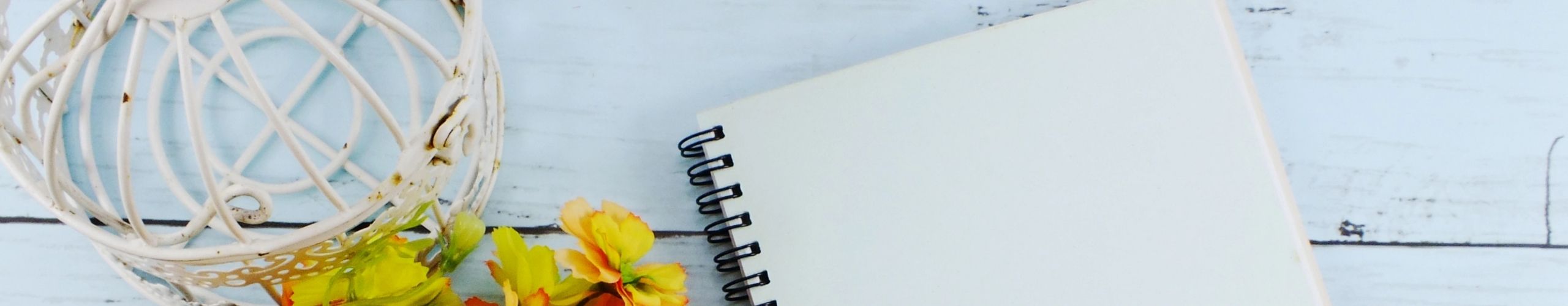 Flowers and a Notebook