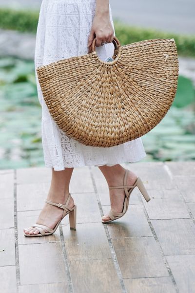 Quiet Luxury Summer Accessories - a wicker purse