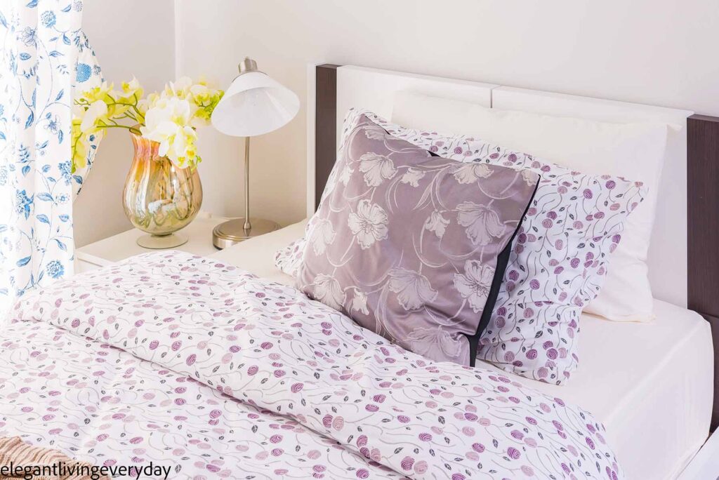 Light purple floral bedding