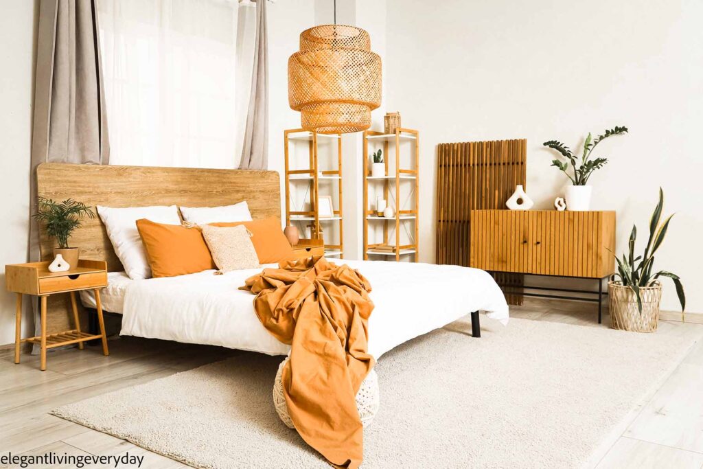 Wooden head board with natural colors 