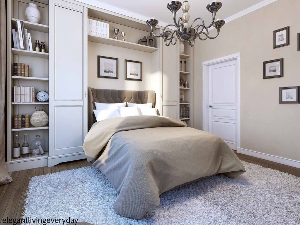 Masculine bedroom with soft details. 