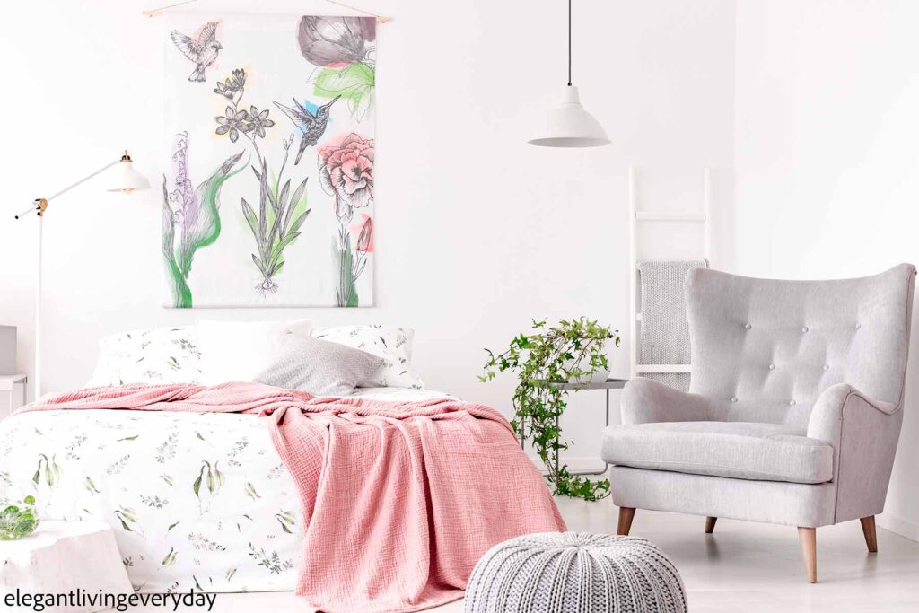 Feminine bright bedroom